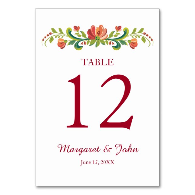 Carte de table rouge et rose roux (Dos)