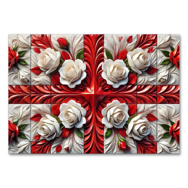 Carte de table spéciale avec Design Rose anglais (Devant)