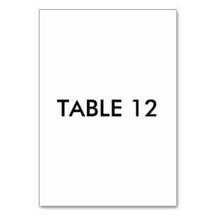 Carte de table verticale 3,5 x 5, carte numérique 
