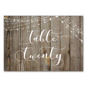 Carte de table vingt en bois brun patiné et lumièr