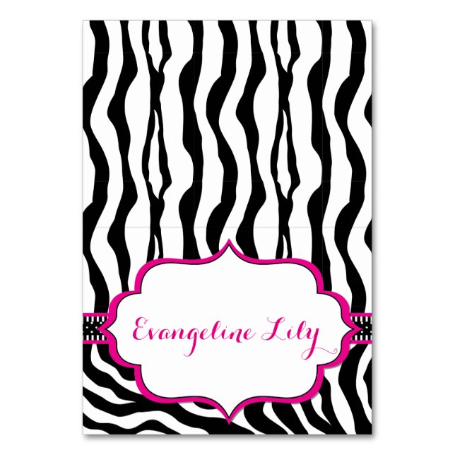 Carte de table Zebra Black et Hot Pink (Par défaut)