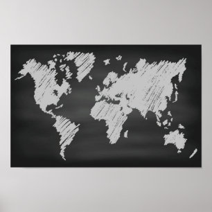 Carte de tableau du monde