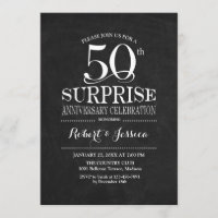 Carte de tableau noir pour 50 ans de mariage en bl