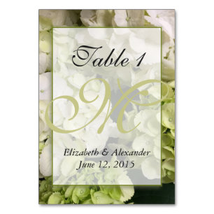Carte de tableau personnalisée Hydrangea Monogram