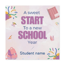 Carte de tag de friandise pastel pour la rentrée s