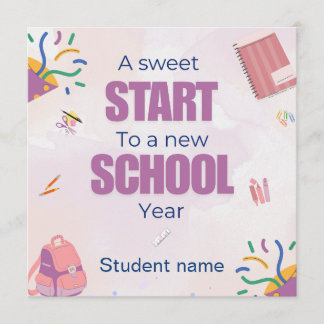 Carte de tag de friandise pastel pour la rentrée s