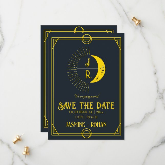 Carte de tarot à monogramme personnalisé pour anno (Devant/Arrière en situation)