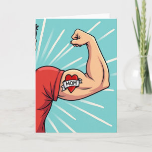 Carte de tatouage d'amour à bras fort
