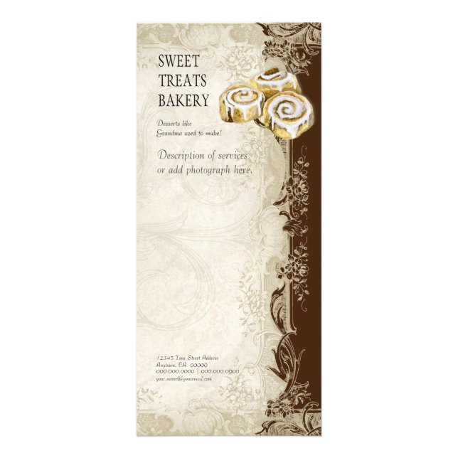 Carte de taux d'affaires - Style baroque dentelle  (Devant)