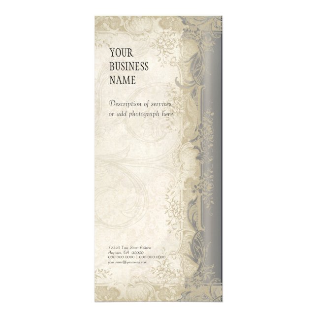 Carte de taux d'affaires - Style baroque dentelle  (Devant)