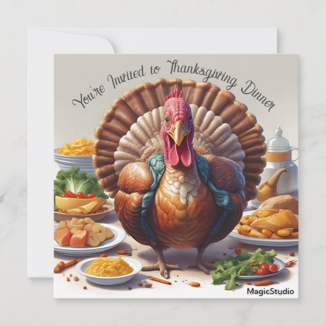 Carte de téléchargement de dîner de Thanksgiving p (Devant)