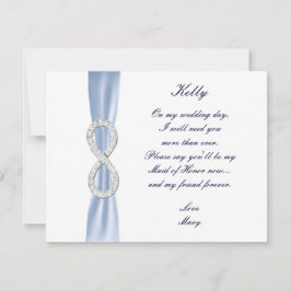 Carte de témoin de mariage Blue Diamond Infinity