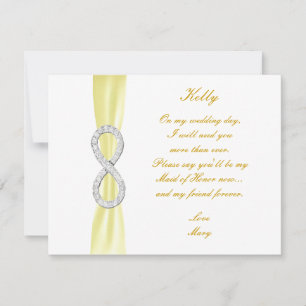 Carte de témoin de mariage Diamant Jaune Infini