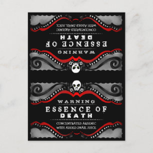 Carte de tente de boisson Halloween Rouge noir bla