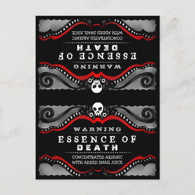 Carte de tente de boisson Halloween Rouge noir bla (Devant)