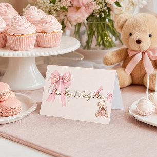 Carte de tente de nourriture Ourson Rose