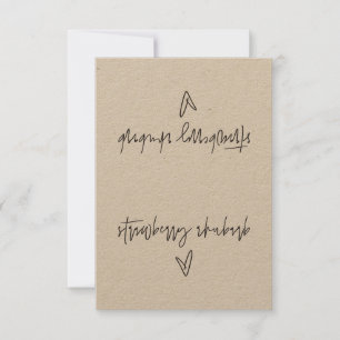 Carte de tente Étiquette de fraise Rhubarb