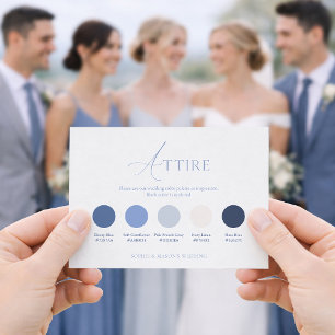 Carte de tenue de mariage bleu poussiéreux
