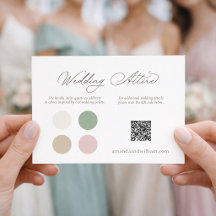 Carte de tenue de mariage élégante avec palette de