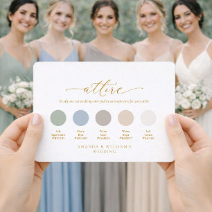 Carte de tenue de mariage élégante en ivoire flora