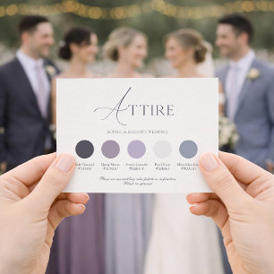 Carte de tenue de mariage florale lavande