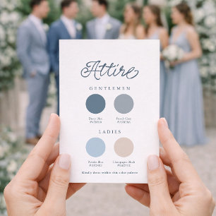 Carte de tenue de mariage française bleu poussiére