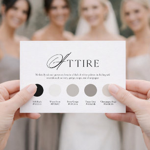 Carte de tenue de mariage noir et blanc