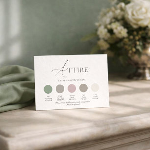 Carte de tenue de mariage vert sauge