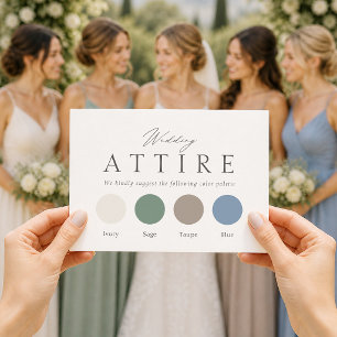 Carte de tenue de mariage vert sauge