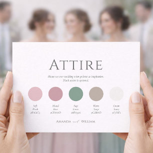 Carte de tenue de mariage vert sauge et blush