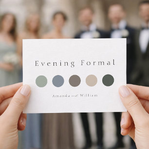 Carte de tenue de soirée habillée. Palette de luxe
