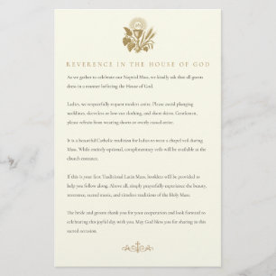 Carte de tenue de soirée pour mariage catholique t