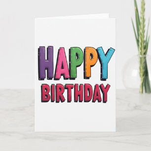 Carte de texte d'anniversaire colorée