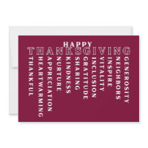 Carte de Thanksgiving acrostiche joyeuse