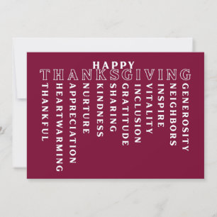 Carte de Thanksgiving acrostiche joyeuse