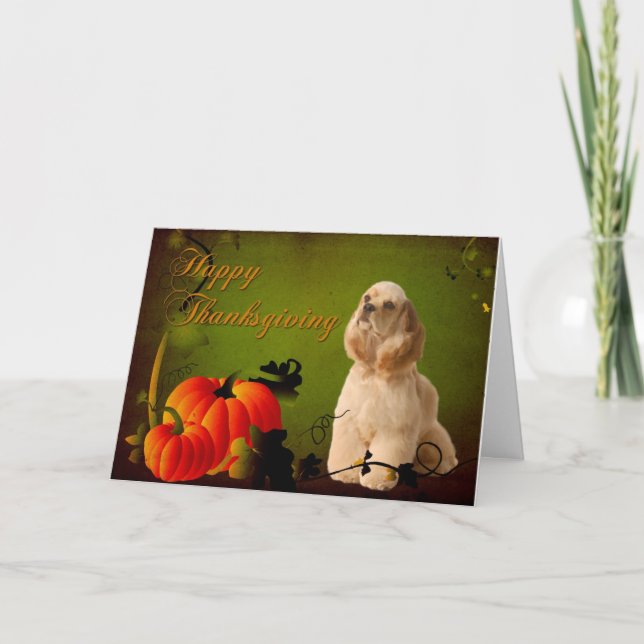 Carte de Thanksgiving Cocker Spaniel (Devant)