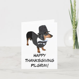 Carte de thanksgiving de chiot de pèlerin