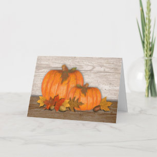 Carte de thanksgiving de citrouilles d'automne