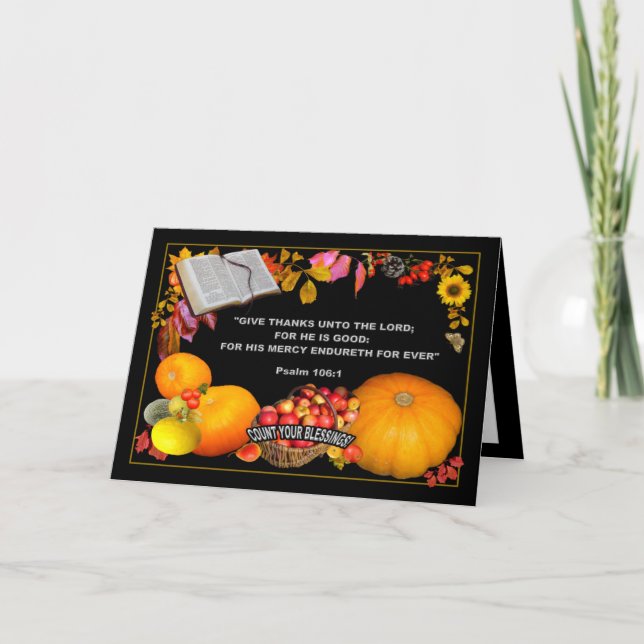 CARTE DE THANKSGIVING DE SCRIPTURE (Devant)