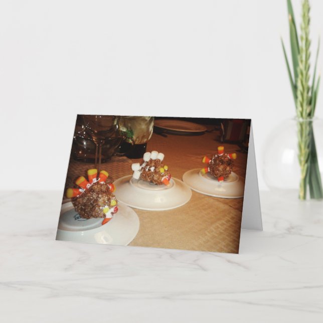 Carte de Thanksgiving "Dindes Croustillantes" (Devant)
