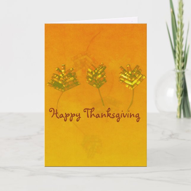 Carte de Thanksgiving Feuille en papier rustique (Devant)