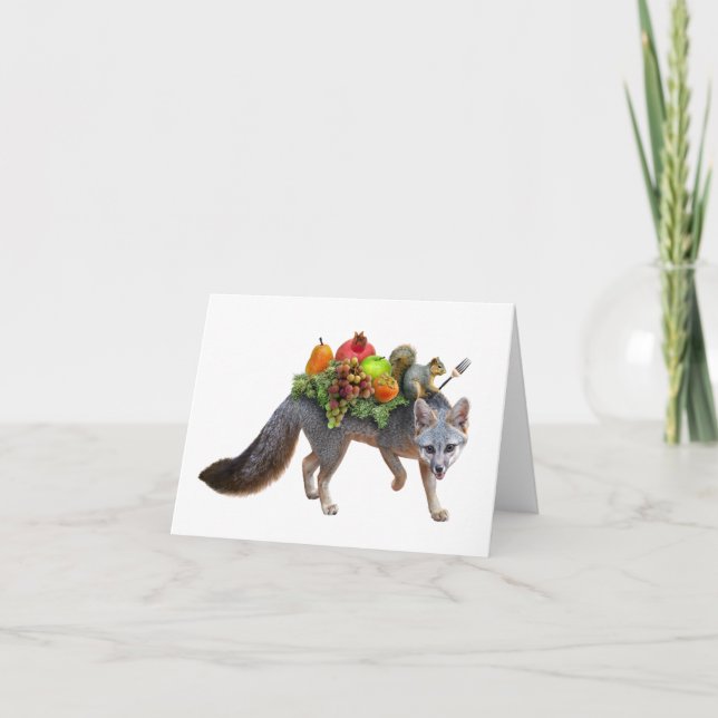 Carte de Thanksgiving Fox and Squirrel (Devant)