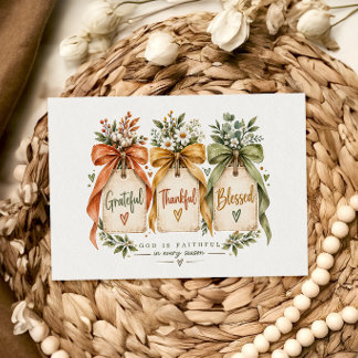 Carte de Thanksgiving Grateful Thankful Blessed