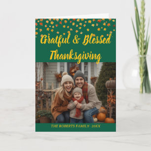 Carte de Thanksgiving pliée avec lettrage personna