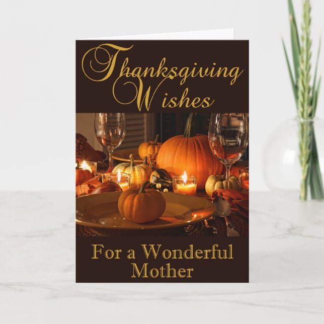 Carte de thanksgiving pour la mère (Devant)