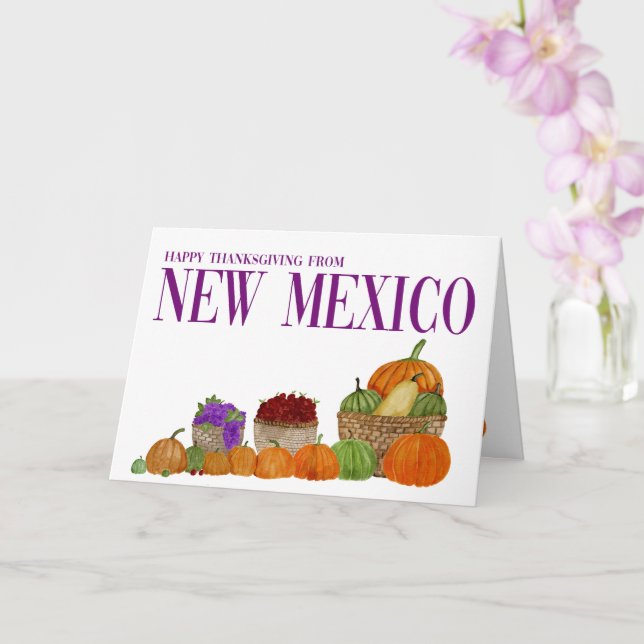 Carte de Thanksgiving Watercolor Pumpkins Nouveau- (Orchidée)