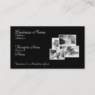 Carte de thérapeute de carrosserie de massage