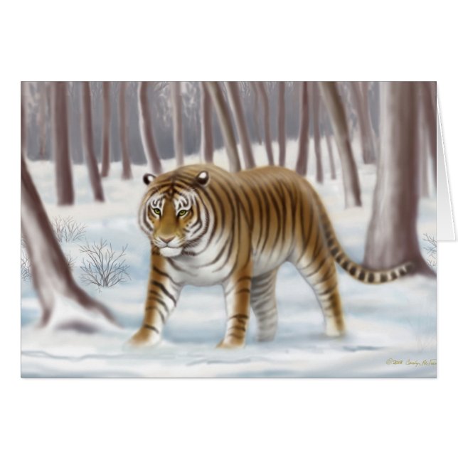 Carte de tigre de Sibérie en voie de disparition (Devant horizontal)