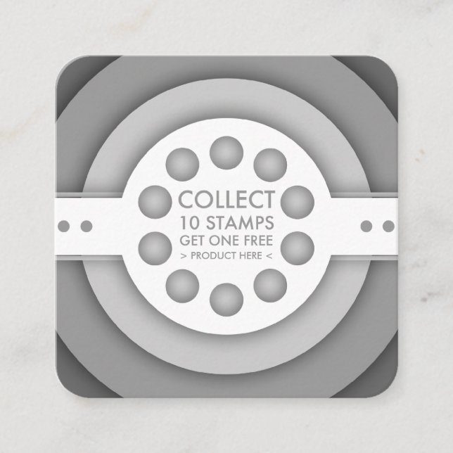 carte de timbre de fidélité rétro en niveaux de gr (Devant)