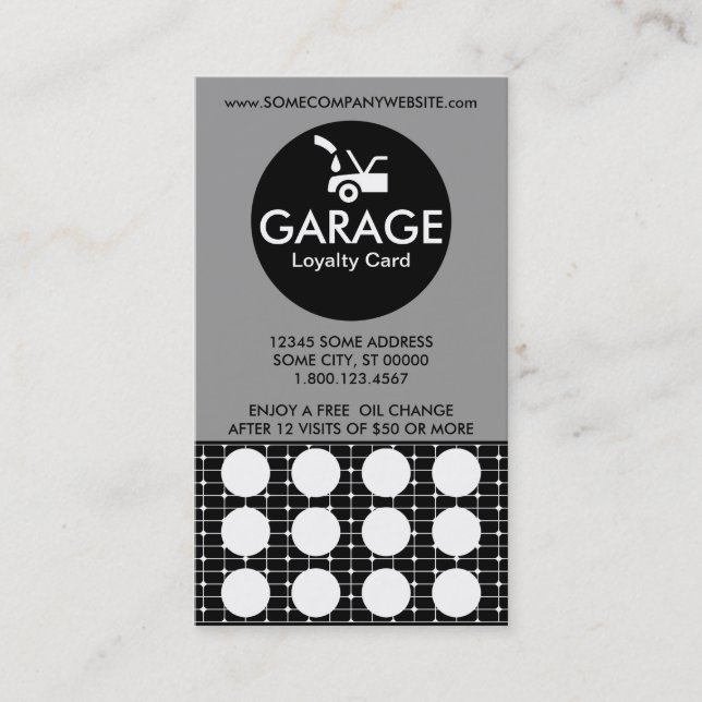 Carte de timbre de grilles de GARAGE (Devant)